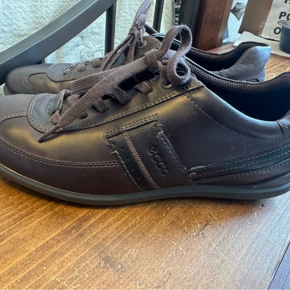 Ecco Men's Fenn Tie Lace Oxfords. Size 42-=8-8.5 Dark Brown Leather. - Picture 11 of 13